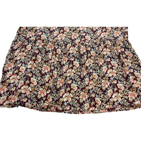 Counterparts Women’s Large Brown Floral Peplum Long Sleeve Blouse - Picture 5 of 7